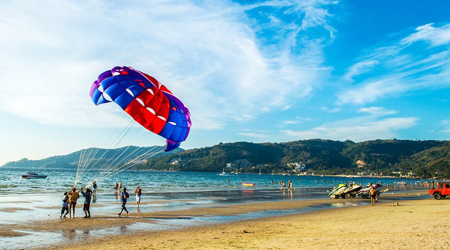 Parasailing over Patong Beach