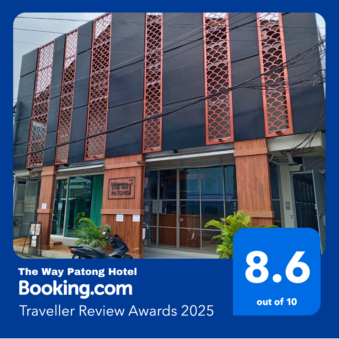 Booking.com Traveller Review Awards 2025 certificate for The Way Patong Hotel, score 8.6 out of 10